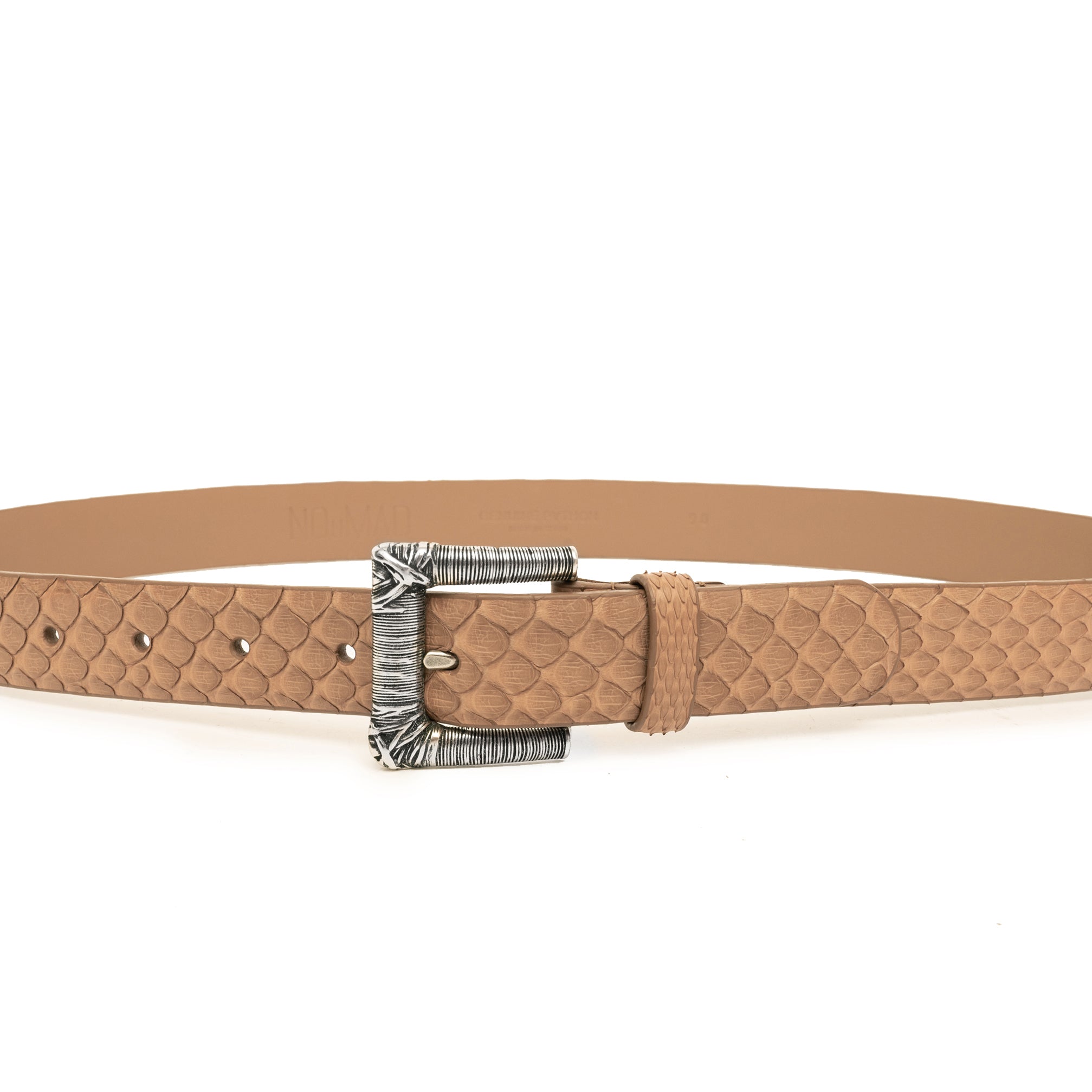 CINTURÓN CAMEL HILOS PLATA 3CM