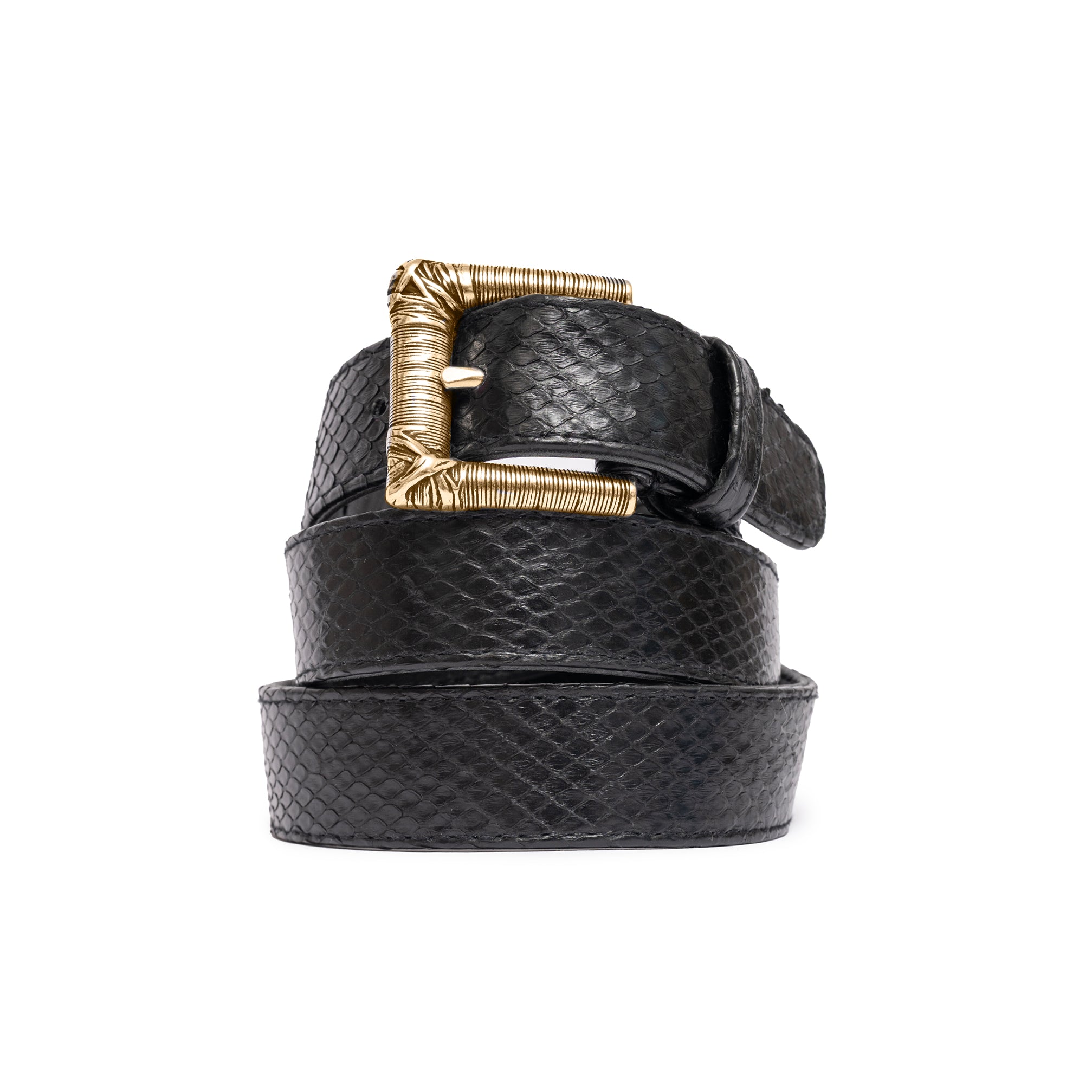 CINTURÓN NEGRO HILOS DORADA 3CM