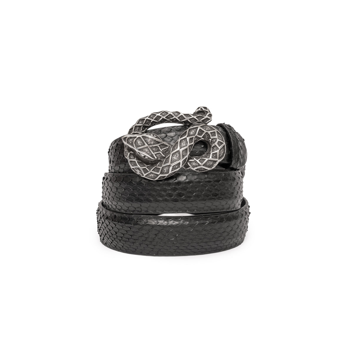 Silver Snake black belt Buy Womens Trendy Belt Silver Snake Buckle Black Real  main image 3