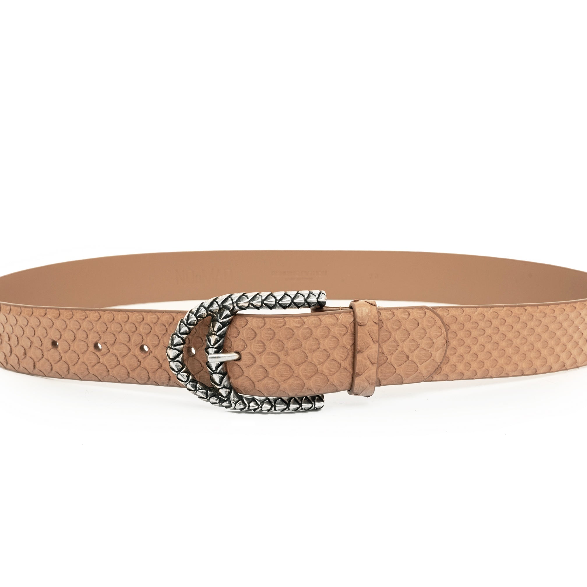 CINTURÓN CAMEL BÁSICA PLATA 4CM