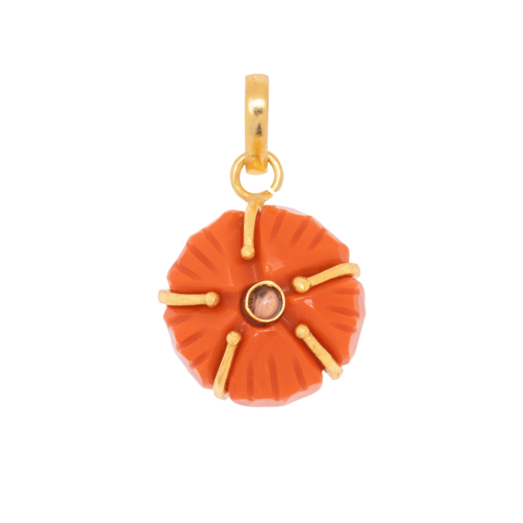 COLGANTE FLOR NARANJA 18MM