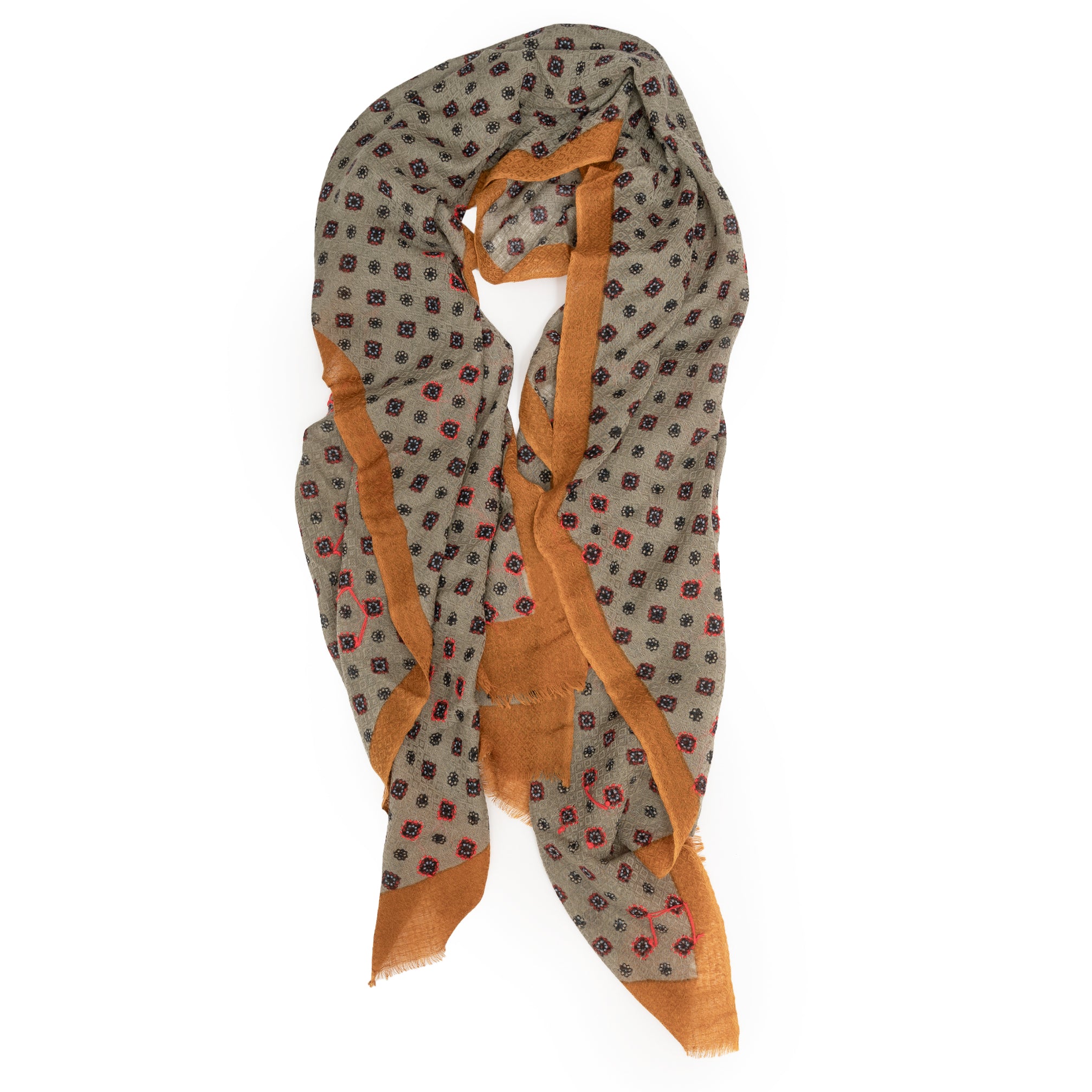 PRINTED SOLES CHAL GREEN AND MUSTARD