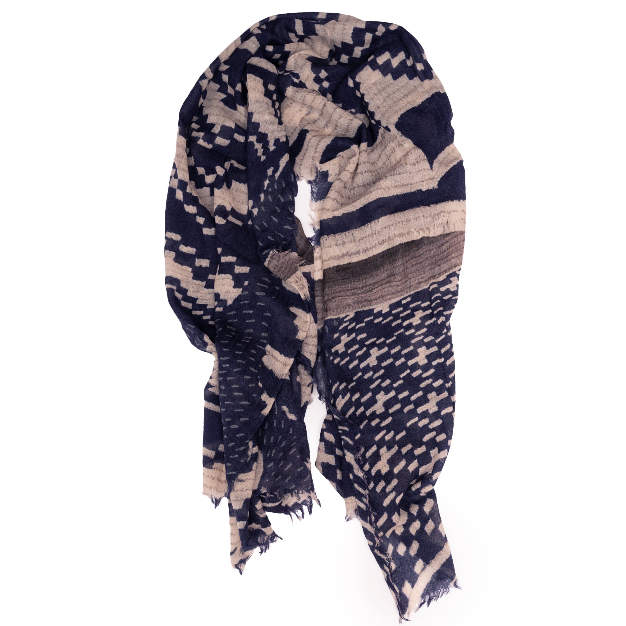 CHAL PRINTED IN BLUE TONES