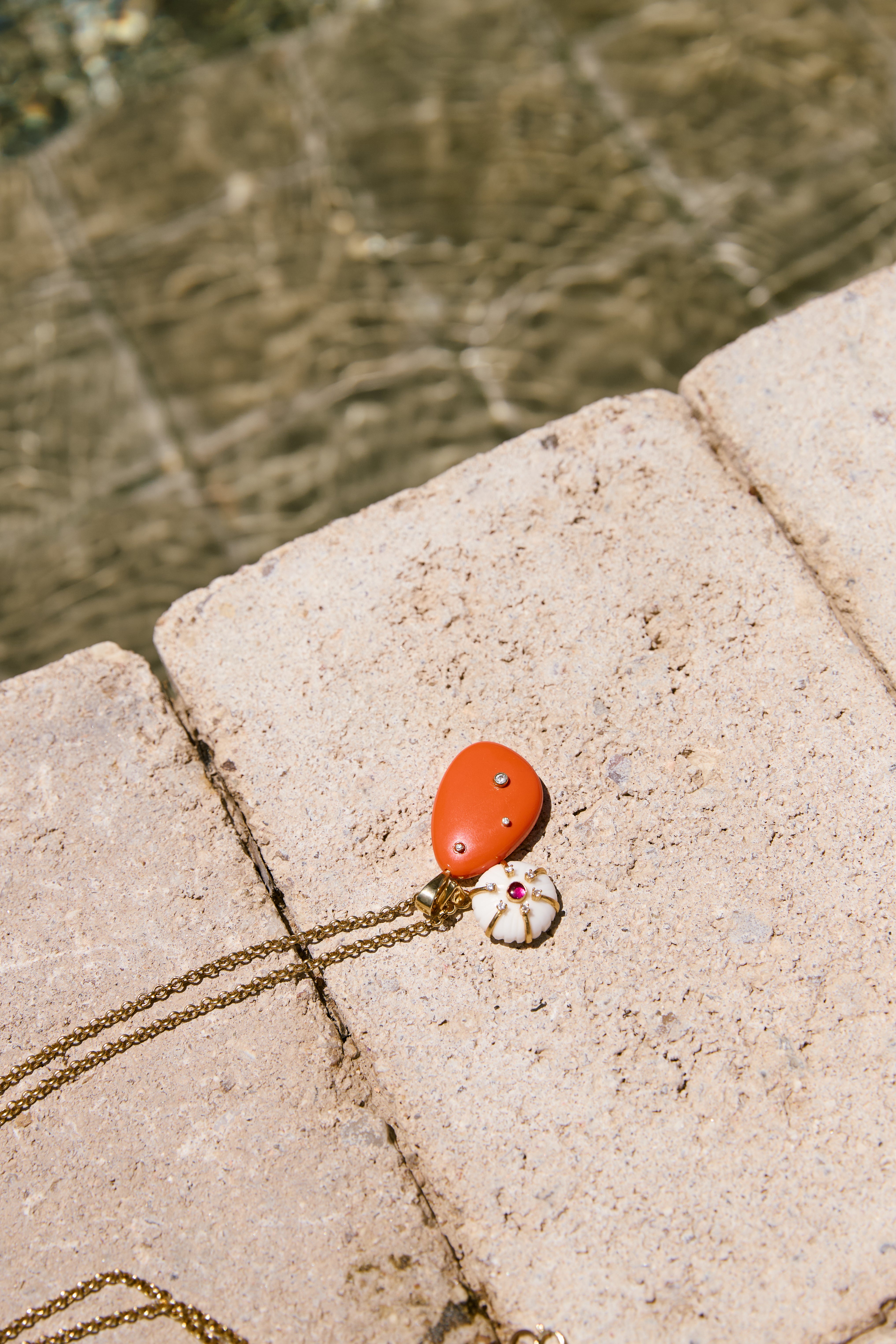 COLGANTE OVAL NARANJA 30MM