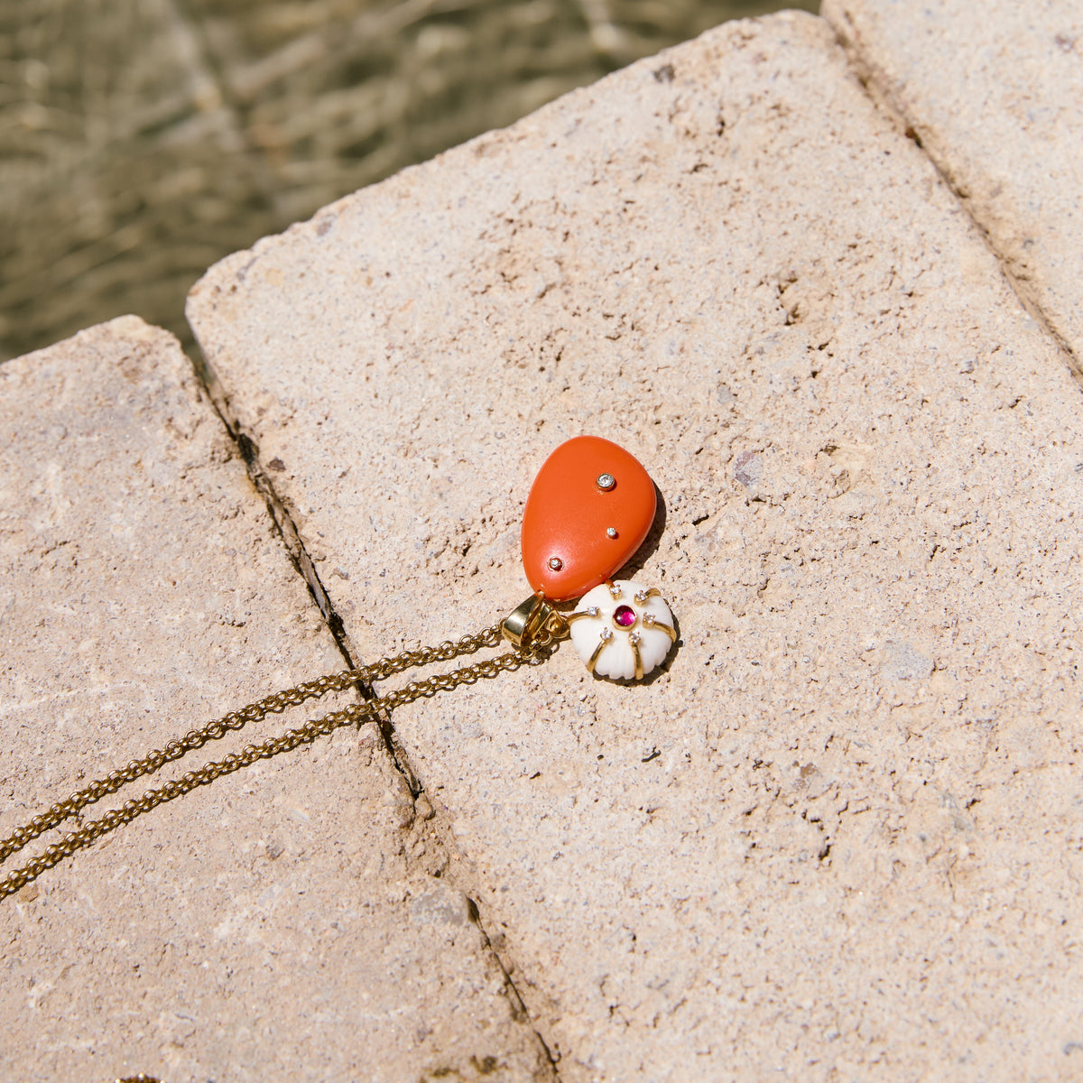 COLGANTE OVAL NARANJA 30MM