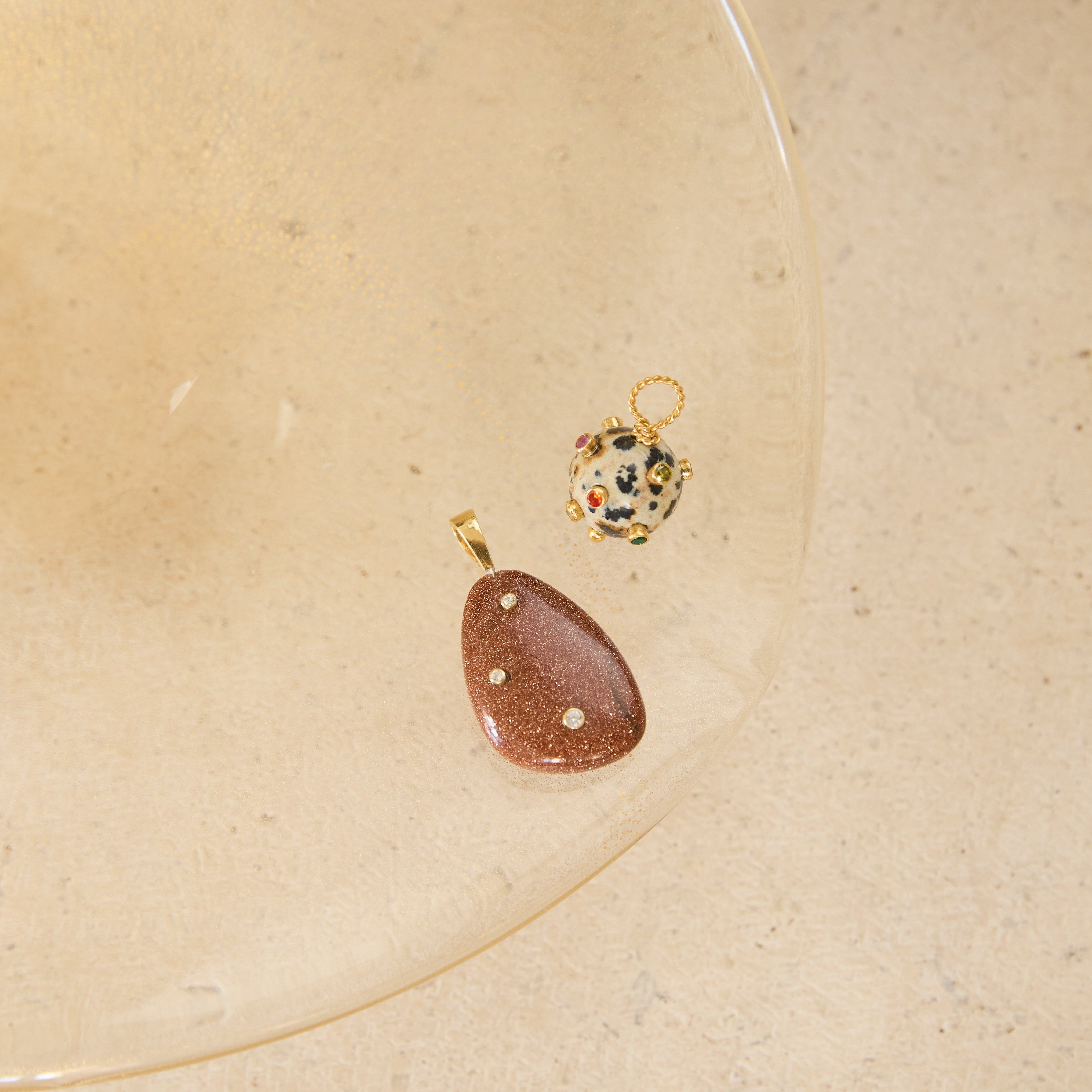 COLGANTE BOLA PIEDRA BLANCA 15MM