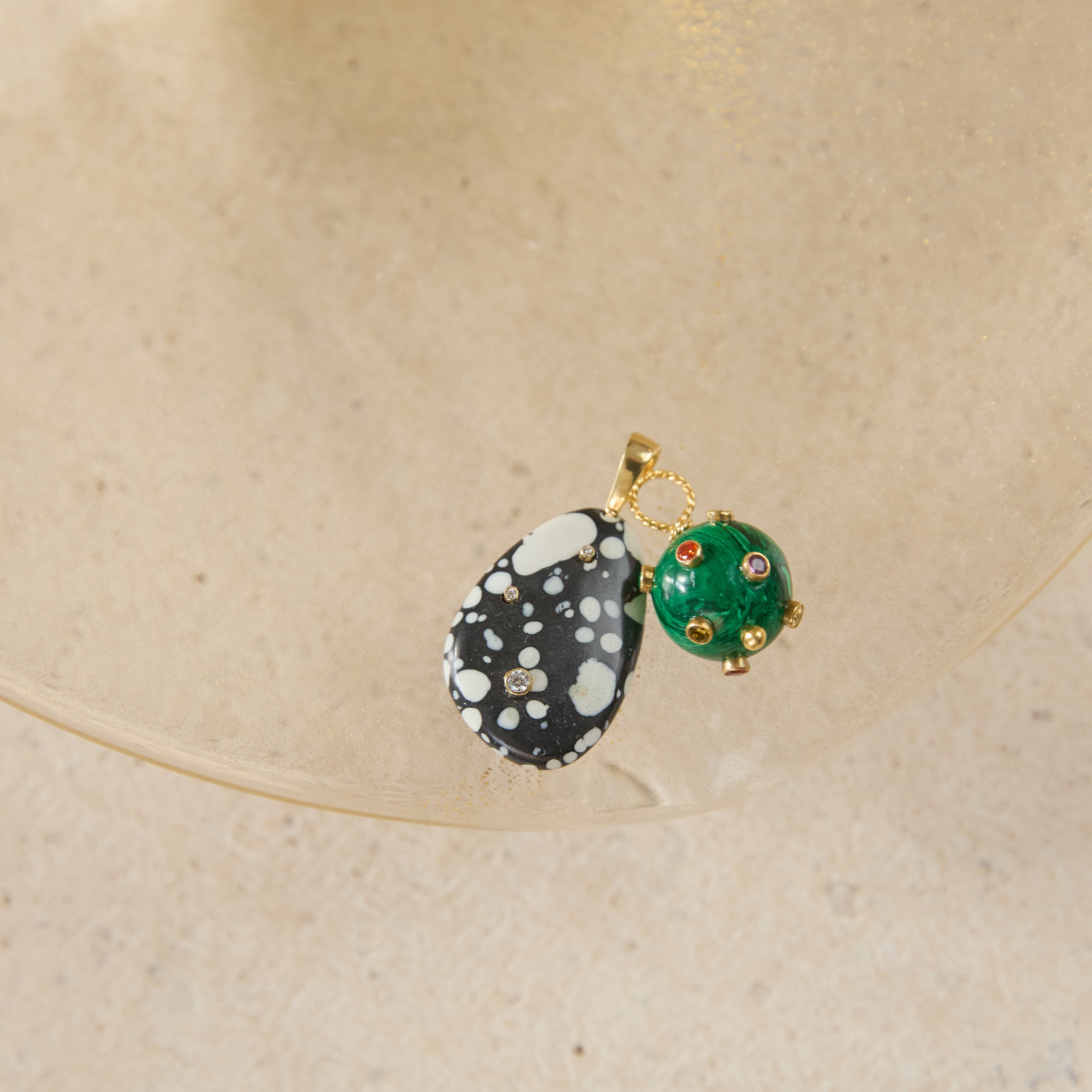 COLGANTE BOLA PIEDRA VERDE 15MM