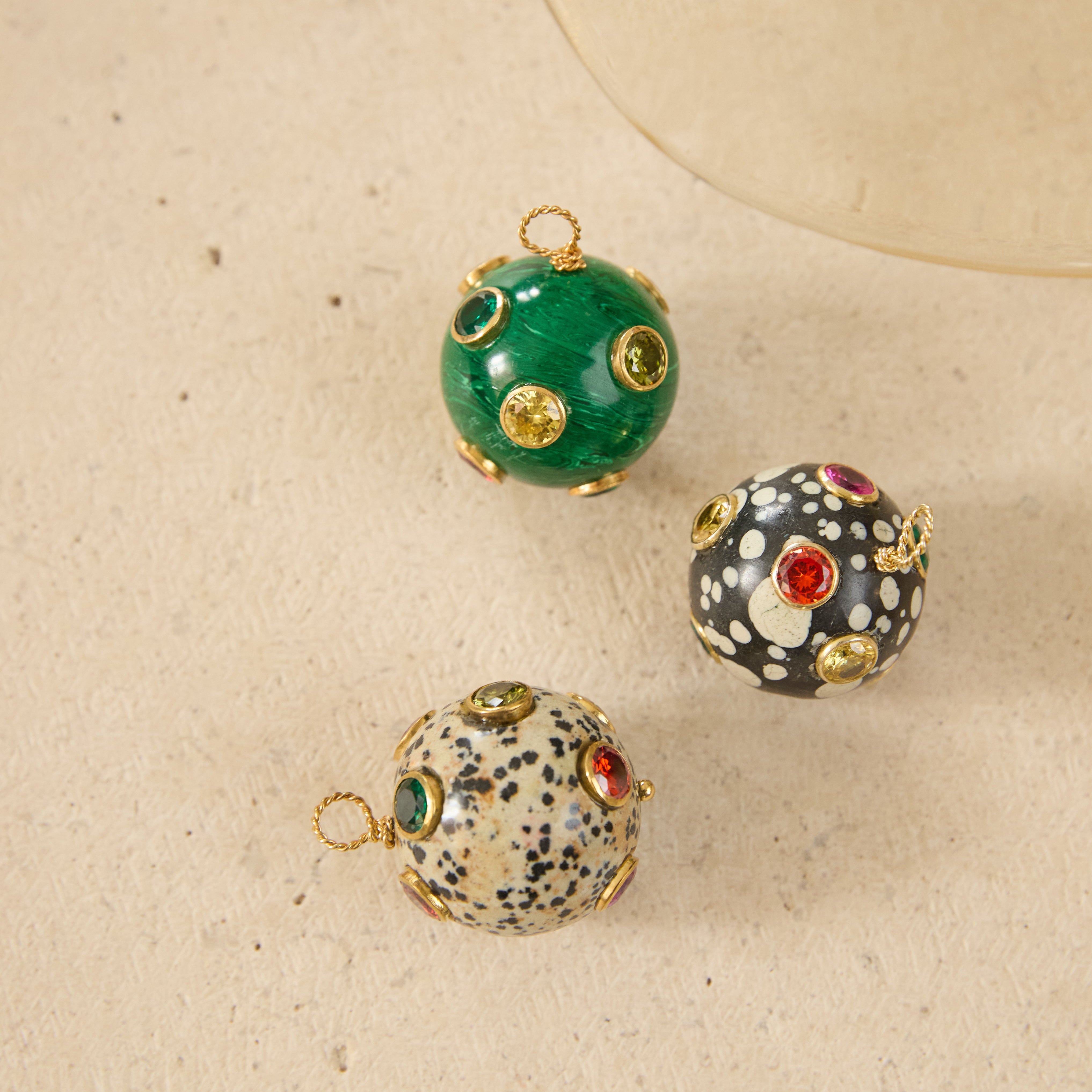 COLGANTE BOLA PIEDRA VERDE 35MM