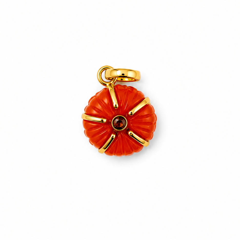 COLGANTE FLOR NARANJA 18MM
