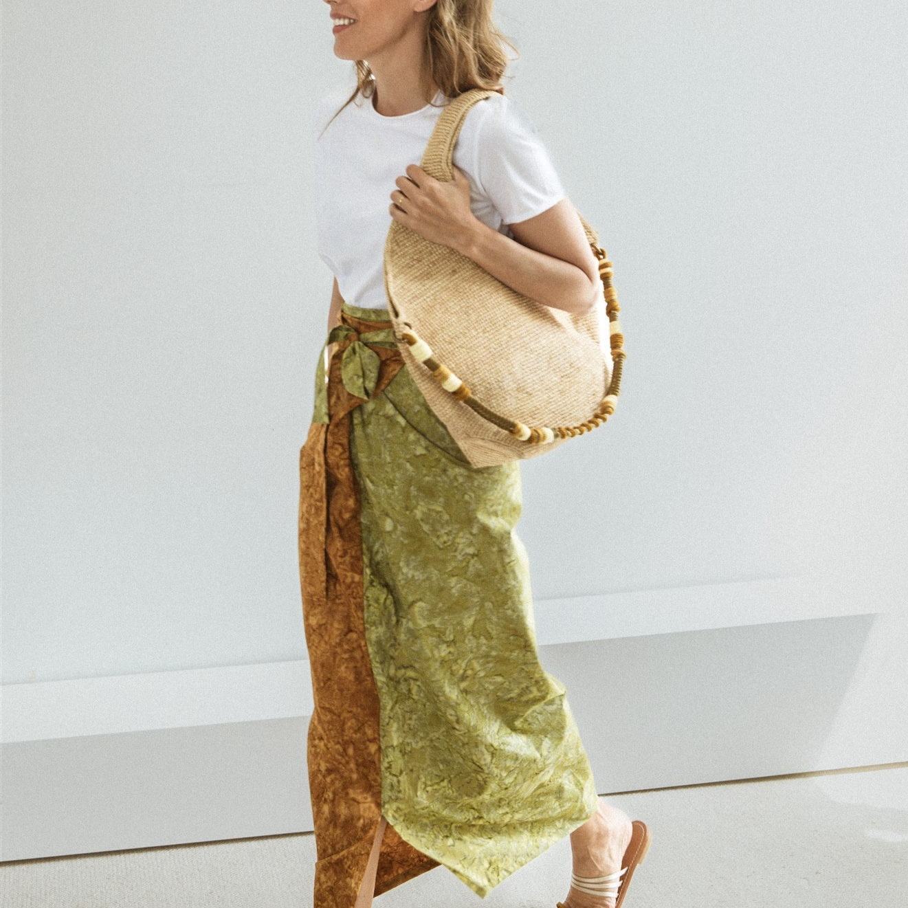 TWO-TONE LIME + MUSTARD SKIRT