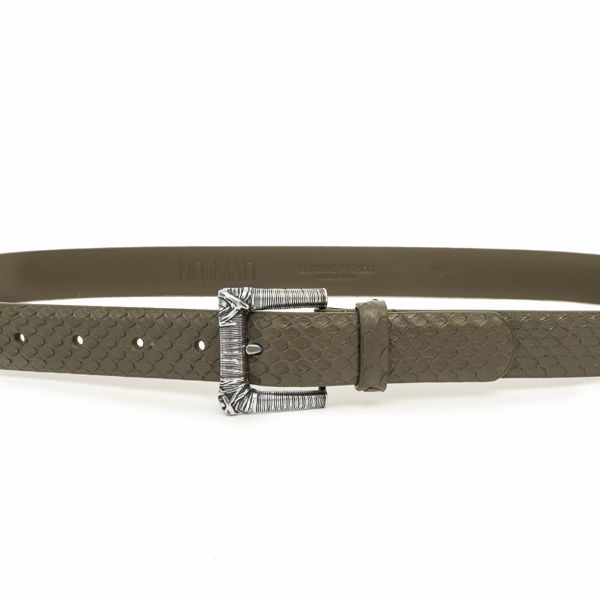 CINTURÓN KAKI HILOS PLATA 3CM