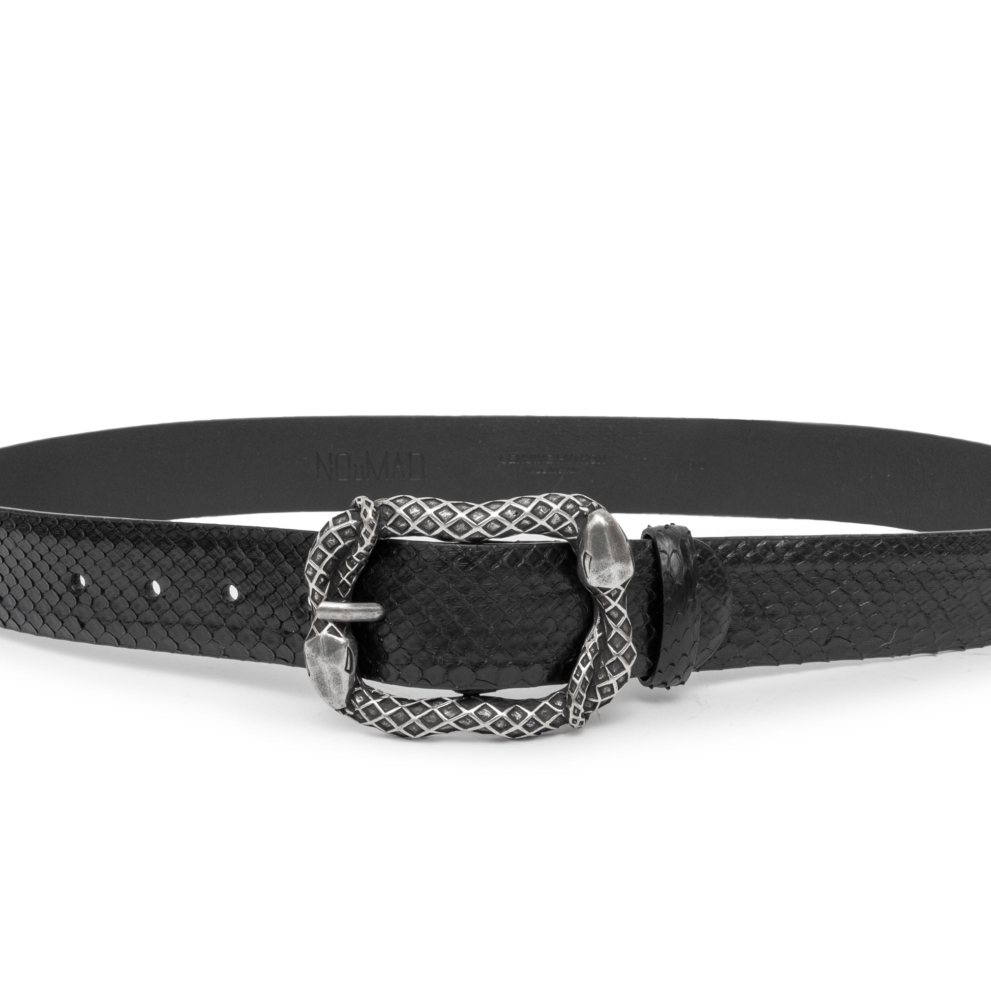 CINTURÓN NEGRO RECTANGULAR PLATA 4CM