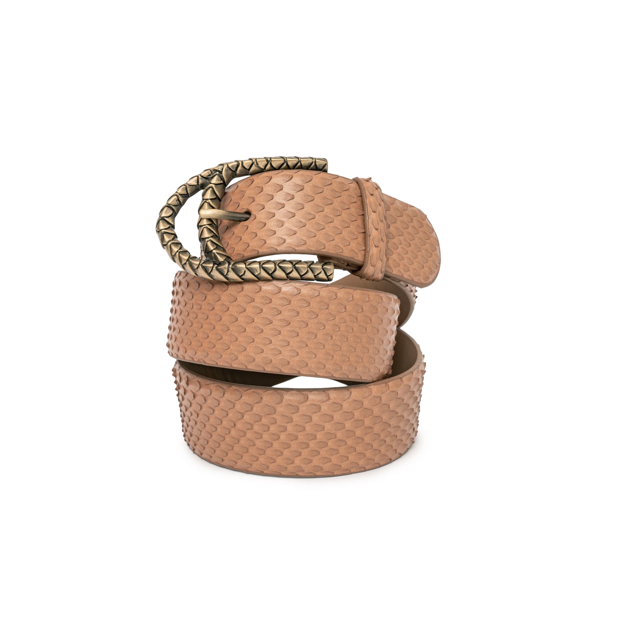 CINTURÓN CAMEL BÁSICA DORADA 4CM