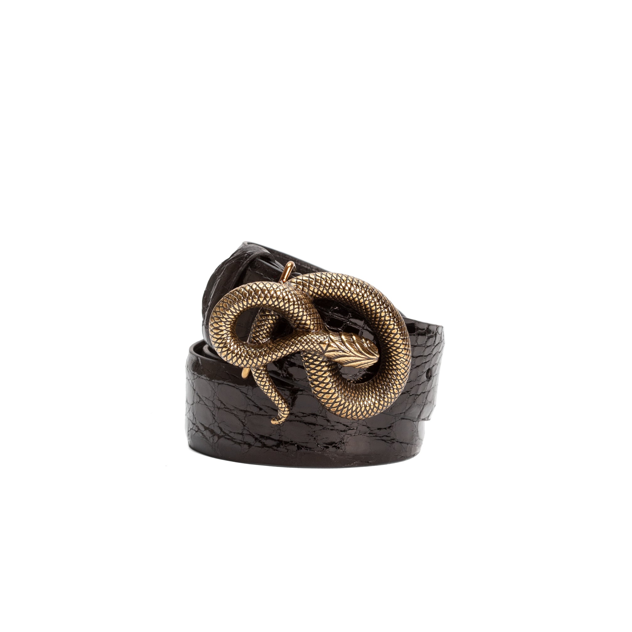CINTURÓN DE COCODRILO NEGRO