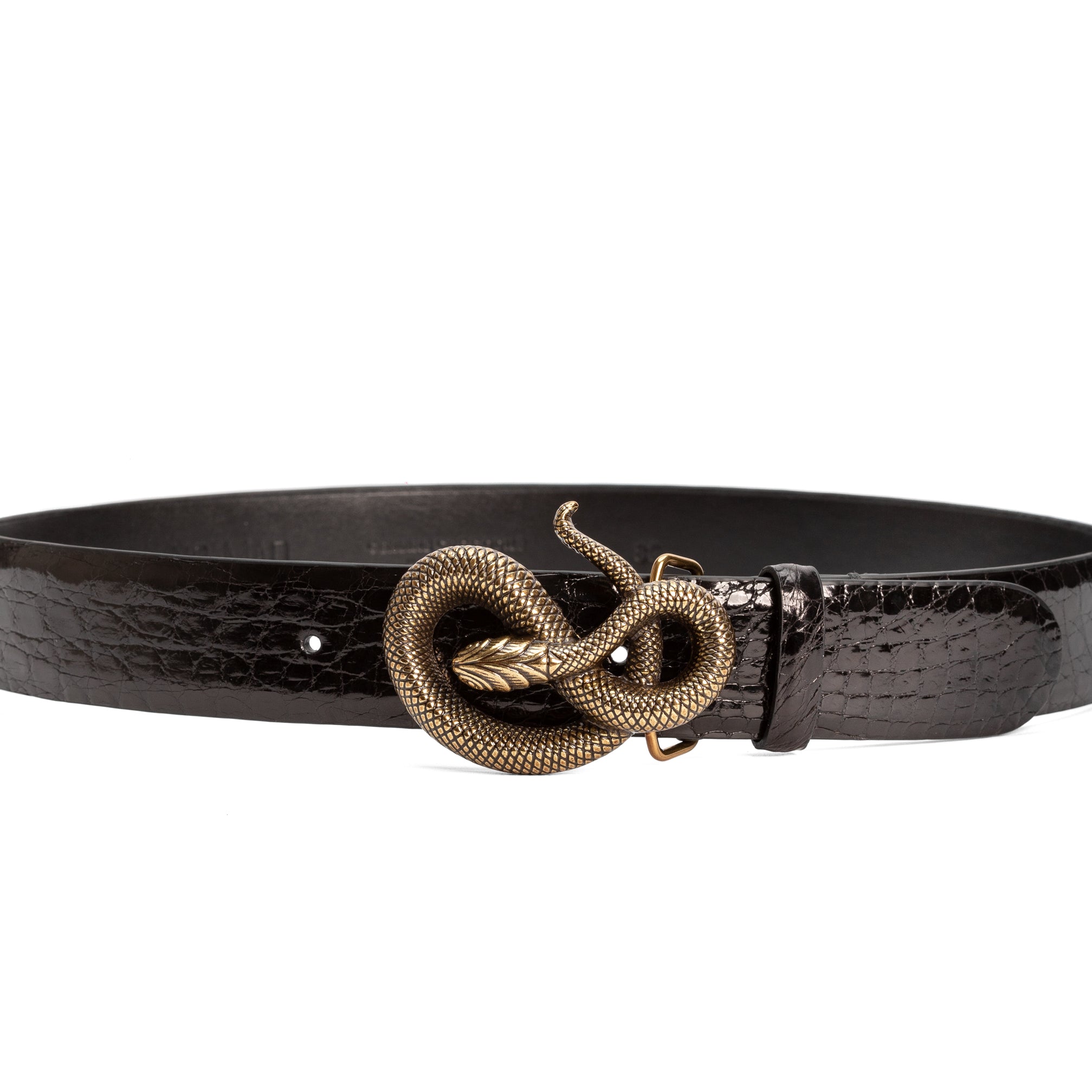 CINTURÓN DE COCODRILO NEGRO