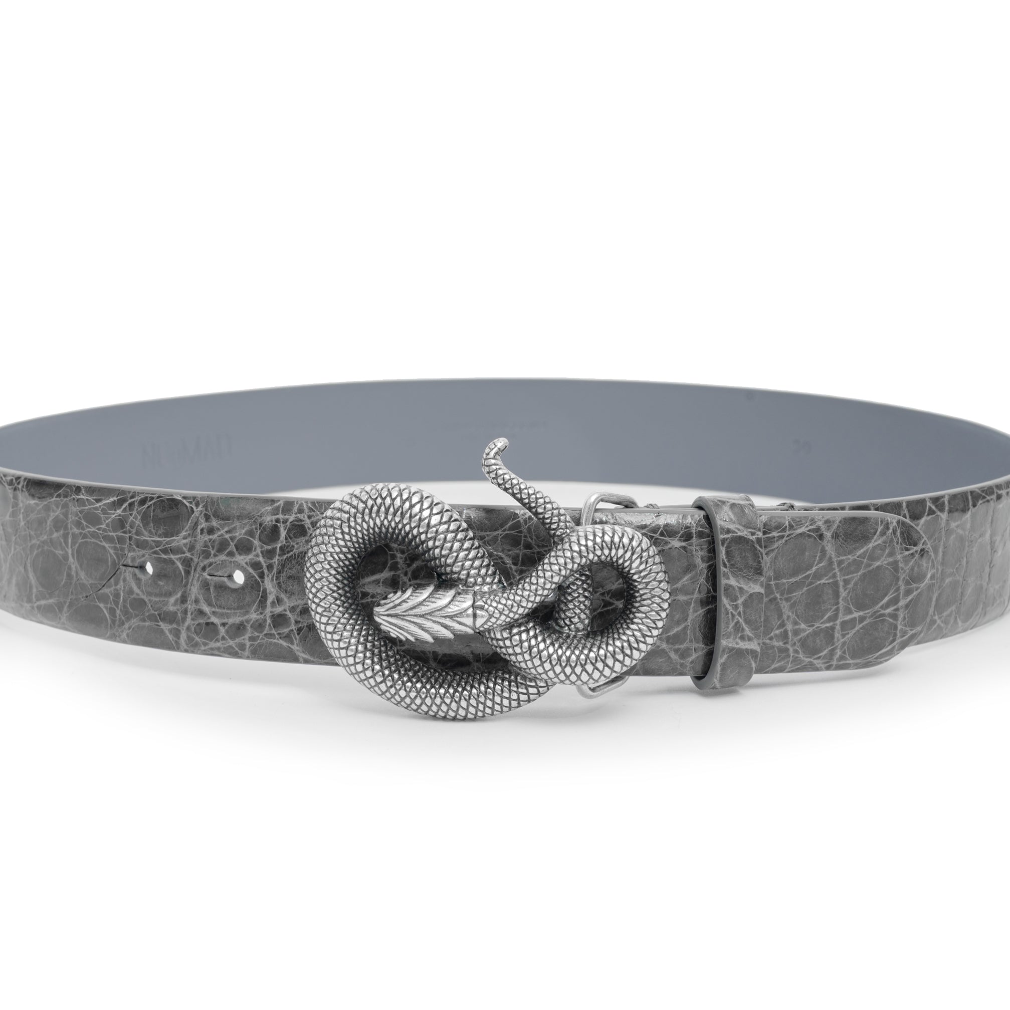 CINTURÓN DE COCODRILO GRIS