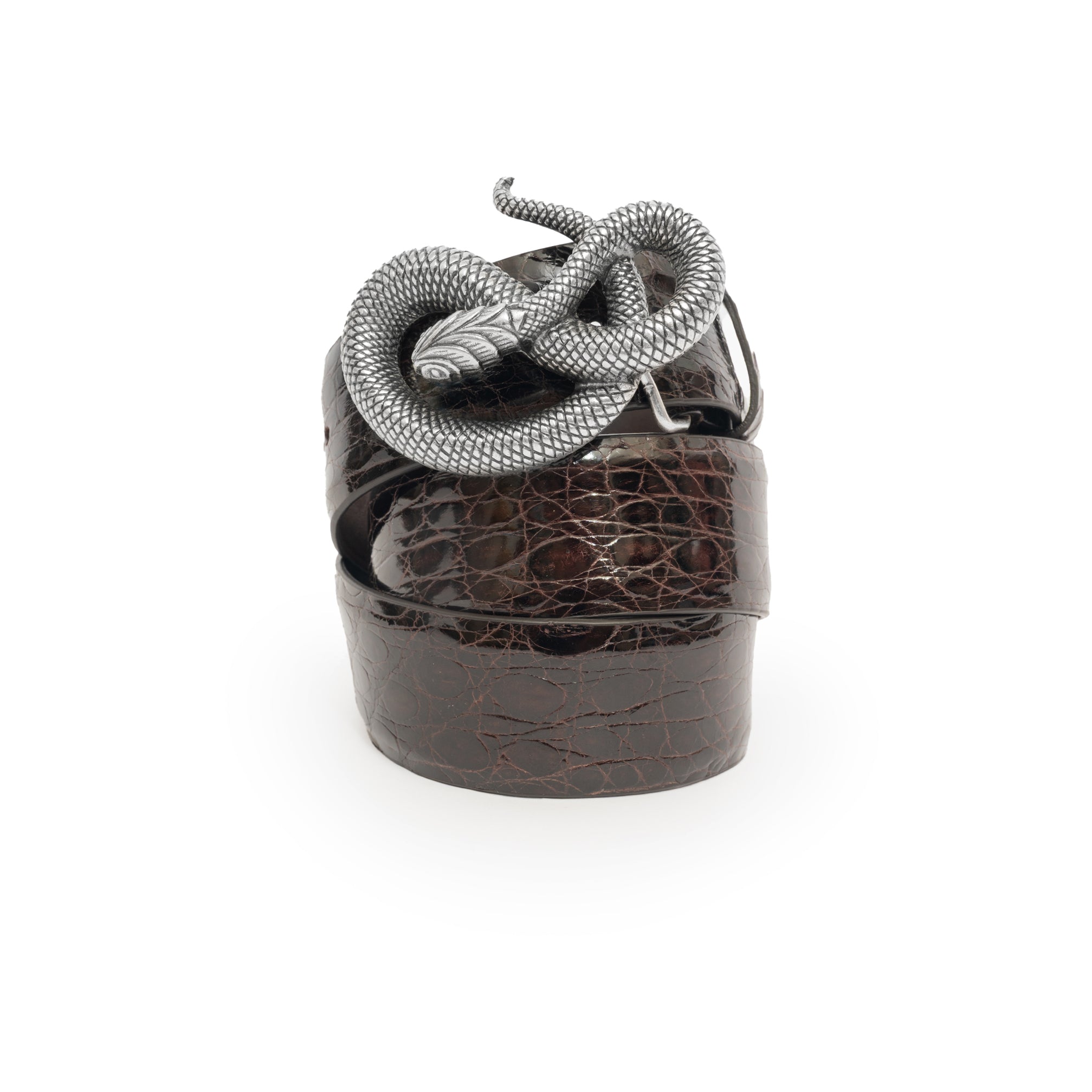CINTURÓN DE COCODRILO MARRÓN
