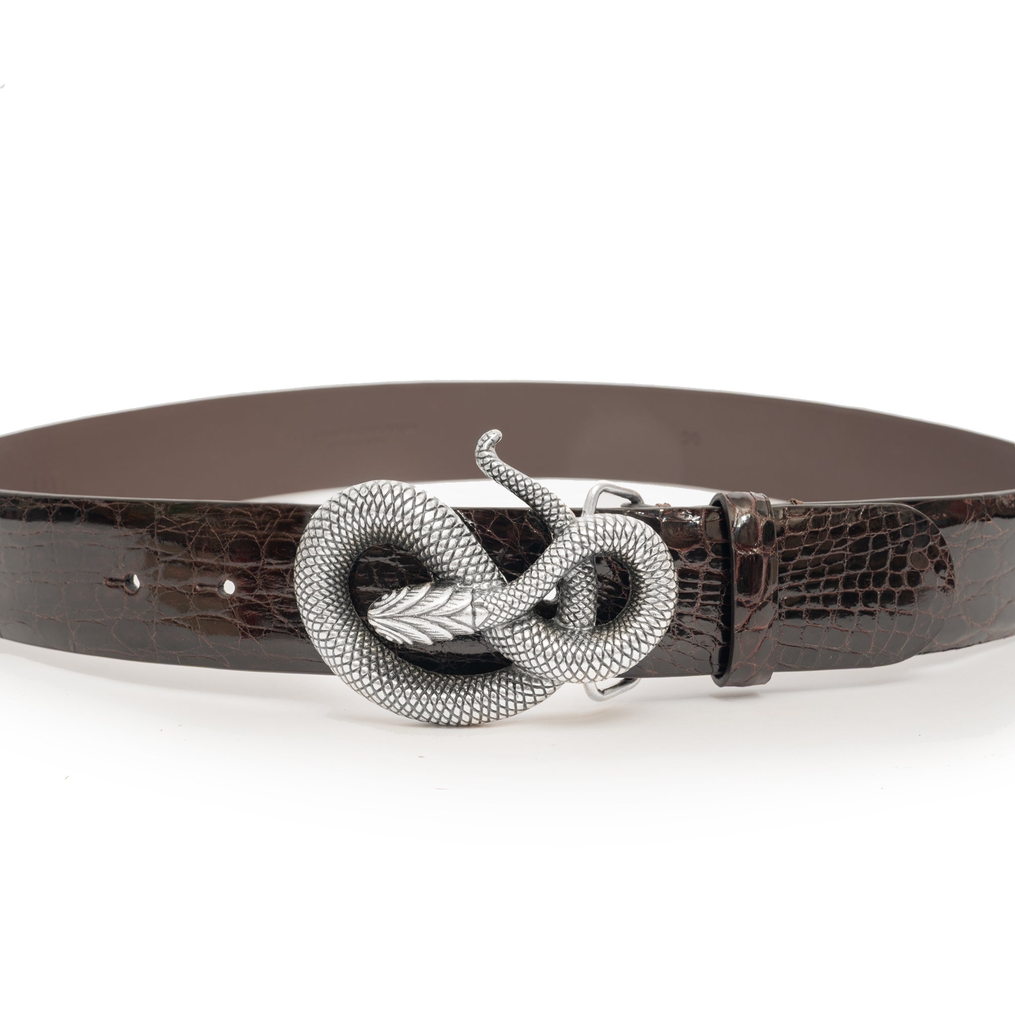 CINTURÓN DE COCODRILO MARRÓN