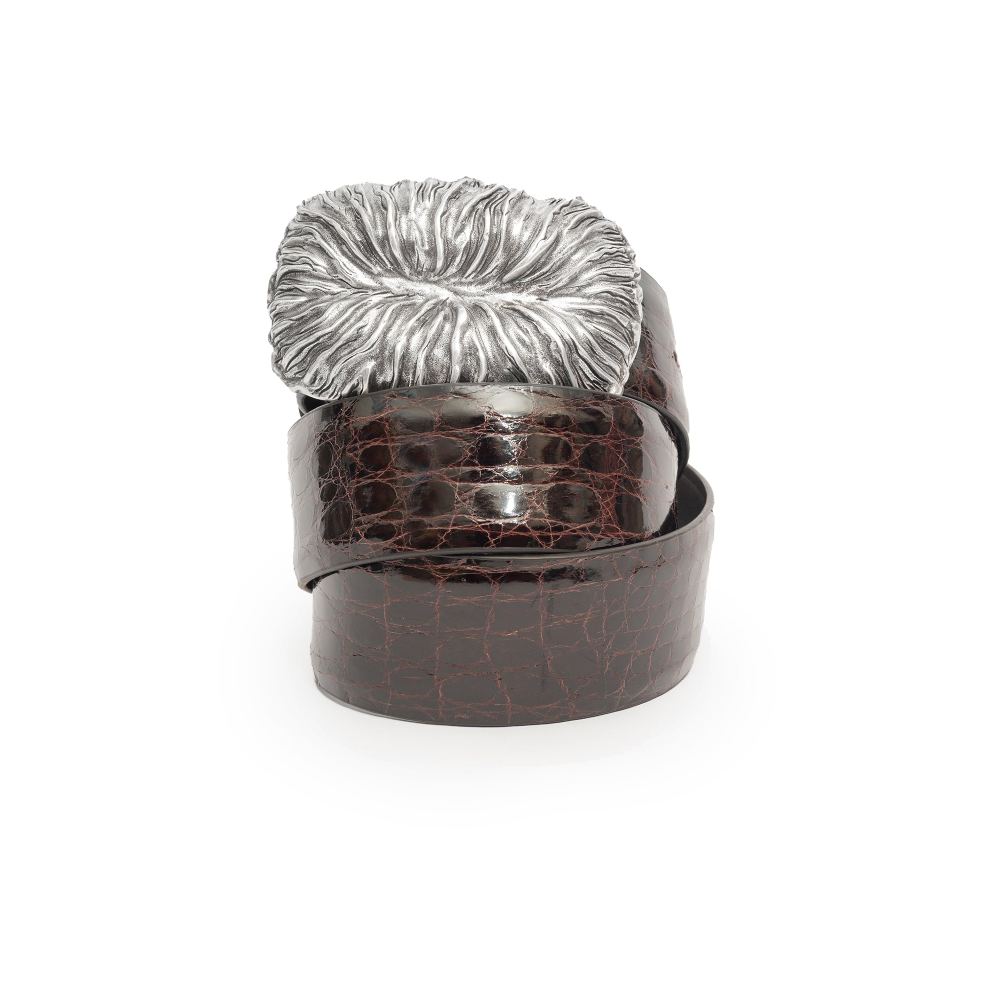 CINTURÓN DE COCODRILO MARRÓN