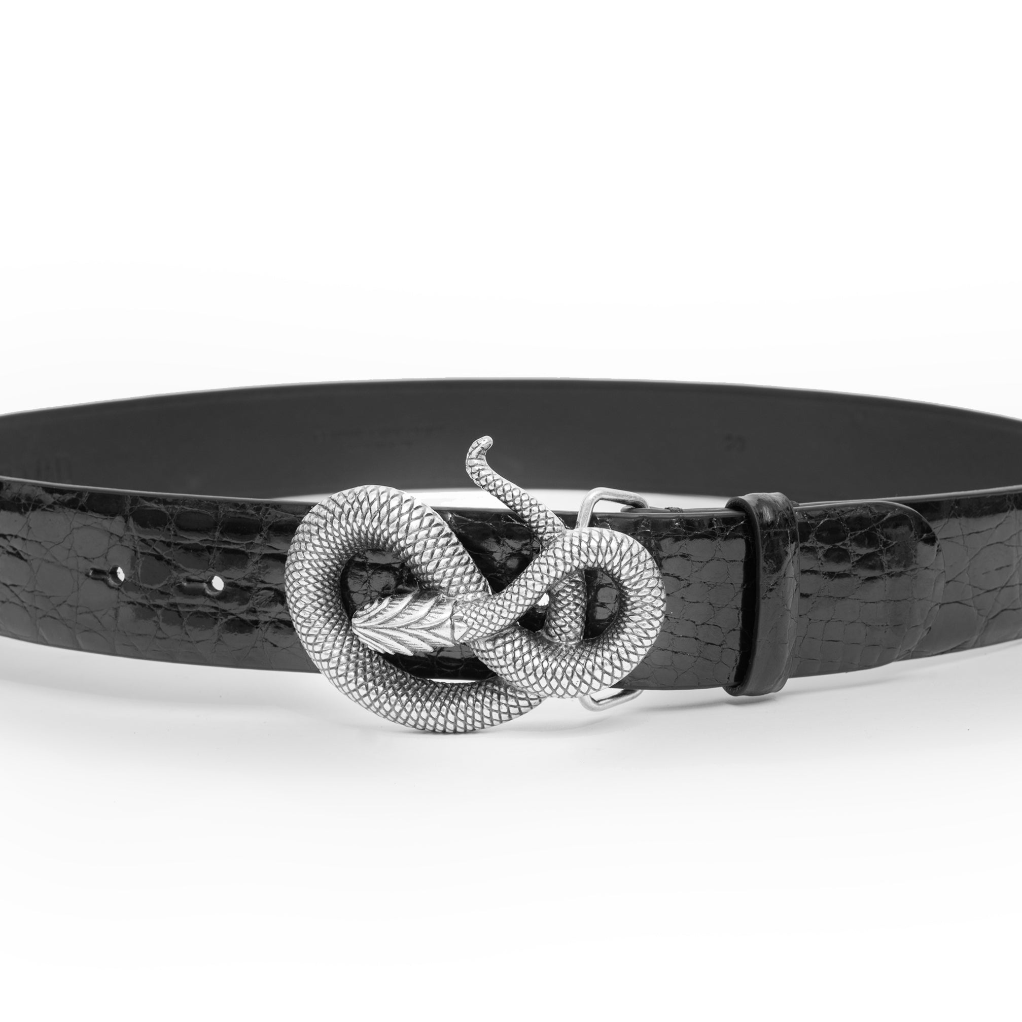 CINTURÓN DE COCODRILO NEGRO