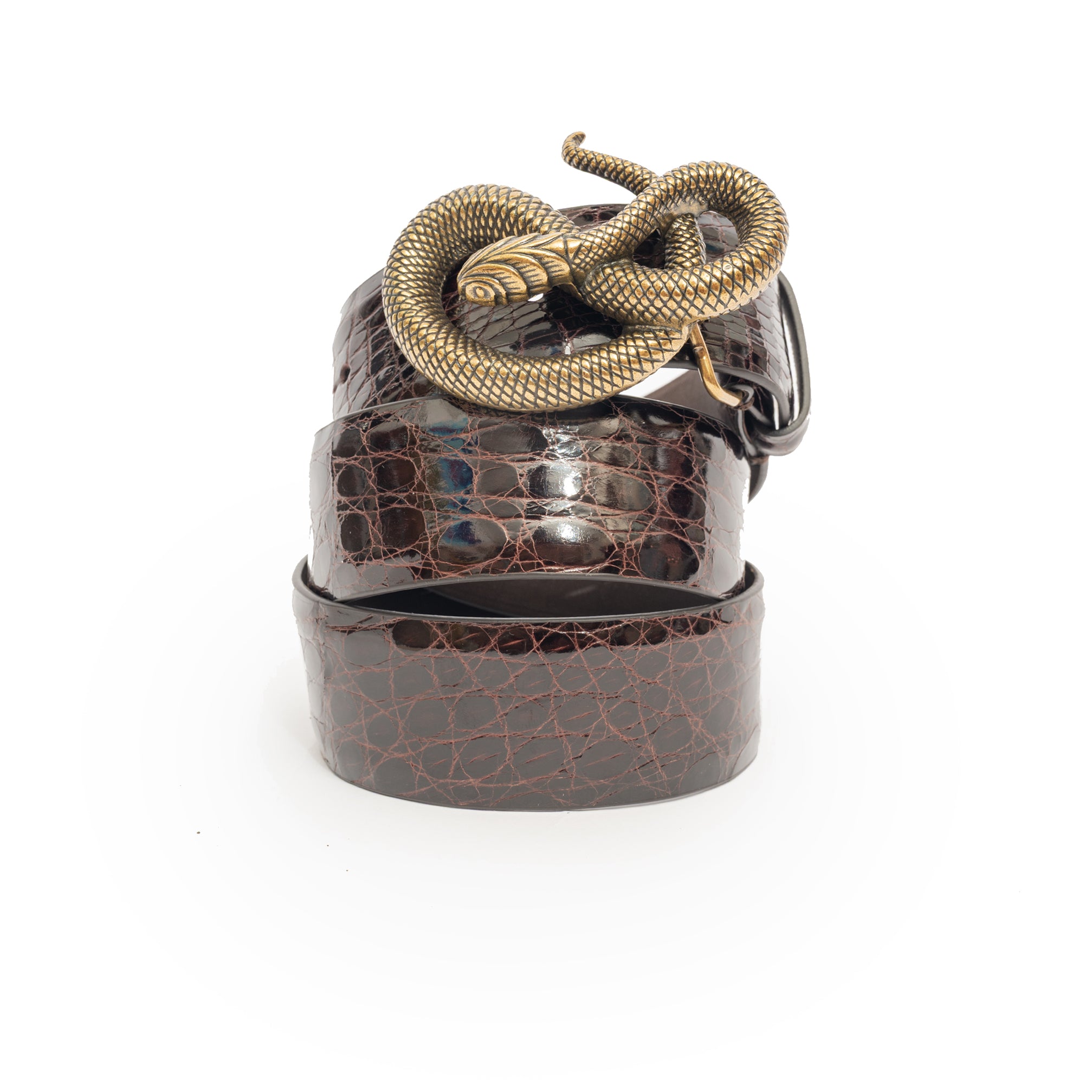CINTURÓN DE COCODRILO MARRÓN