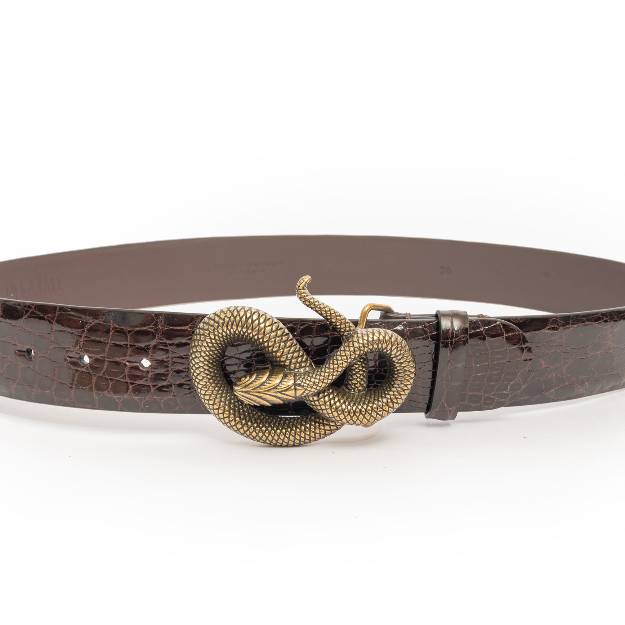 CINTURÓN DE COCODRILO MARRÓN