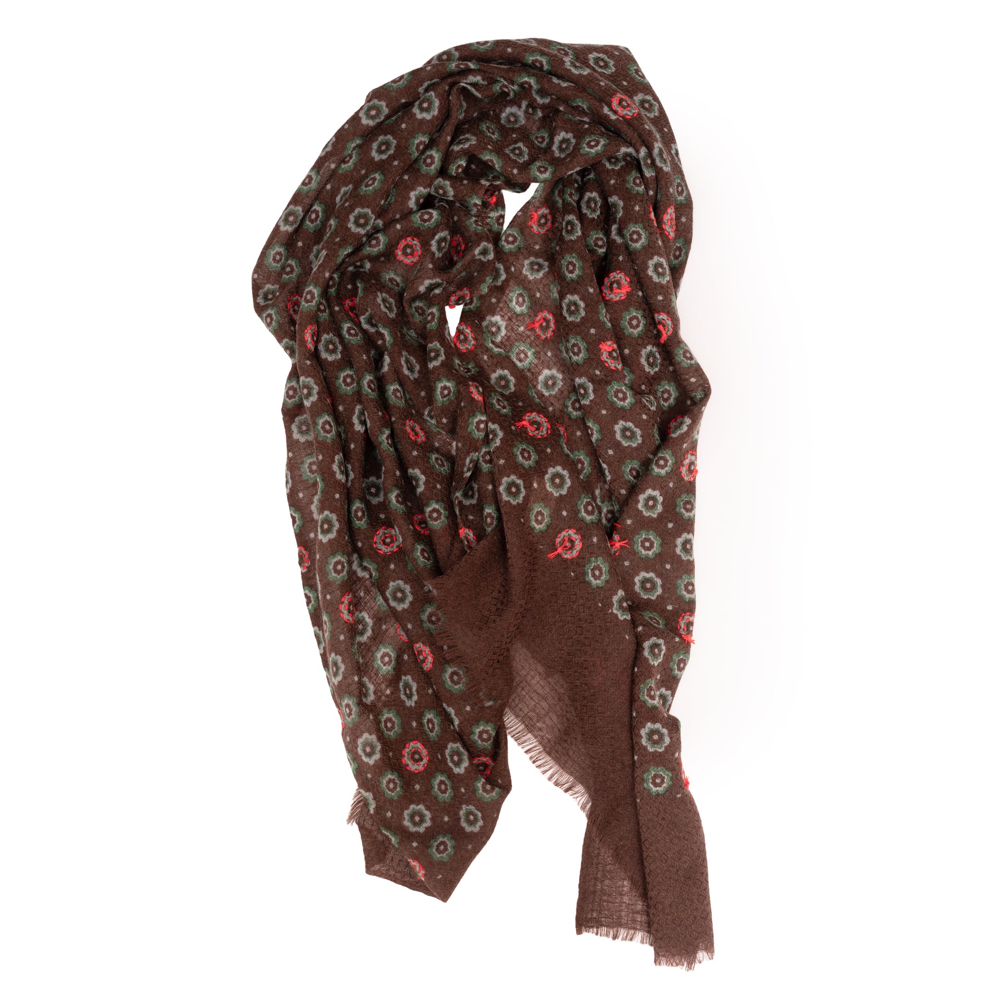 BROWN SUNS PRINTED SHAWL