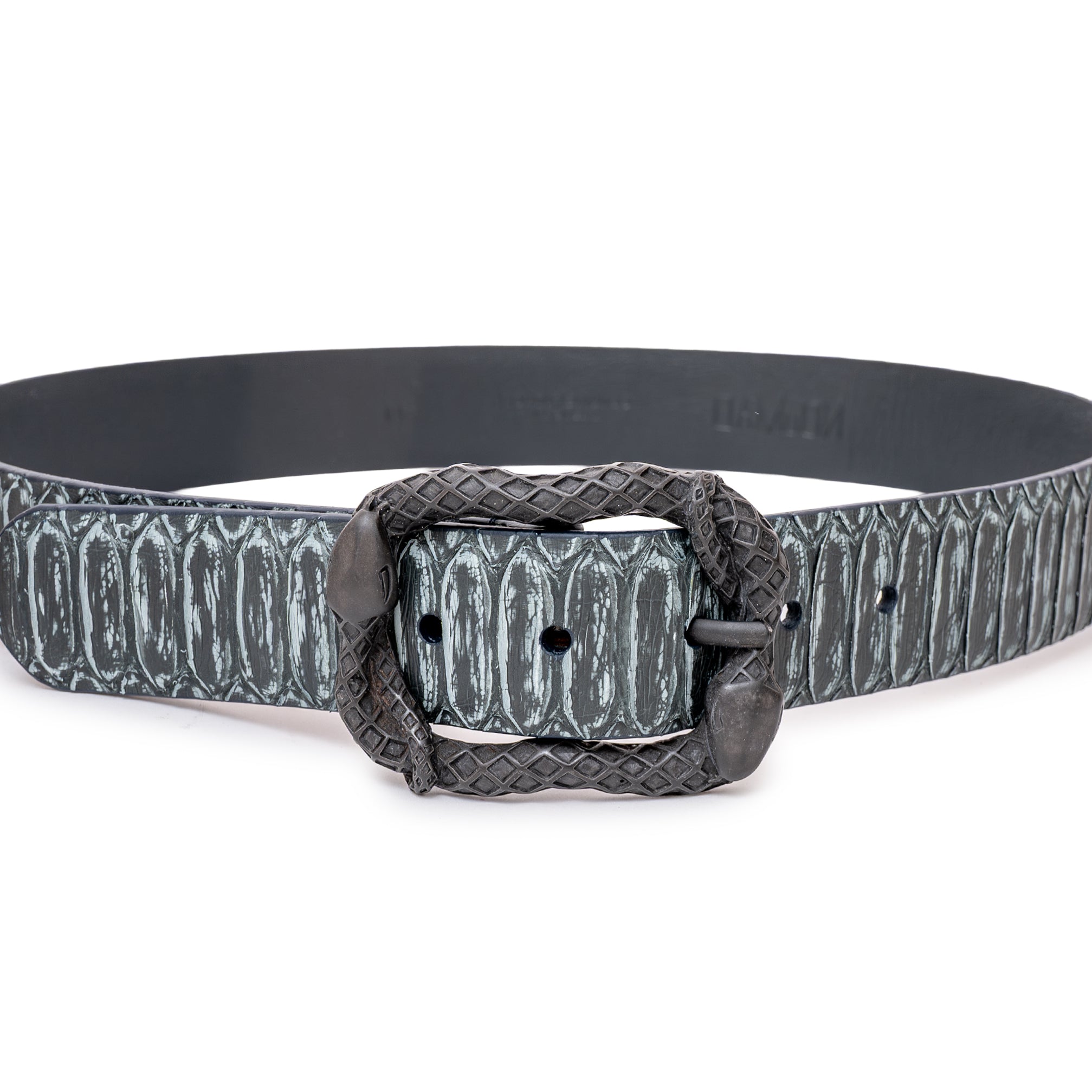 BLACK RECTANGULAR KHAKI BELT 4CM