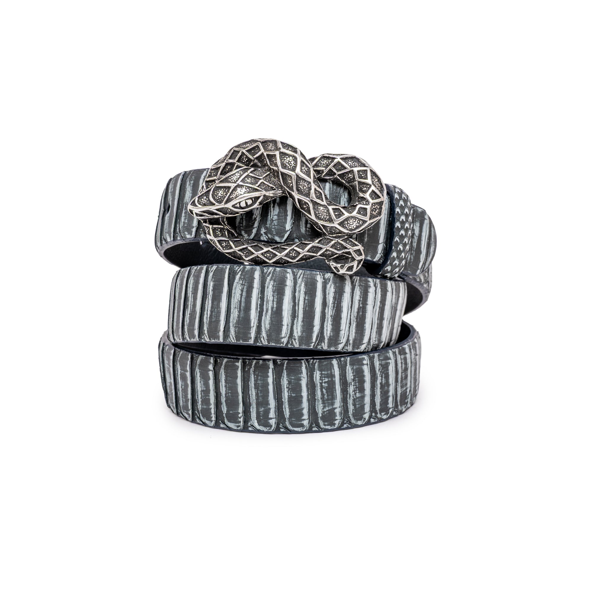 BLACK BELT SILVER SNAKE 3CM