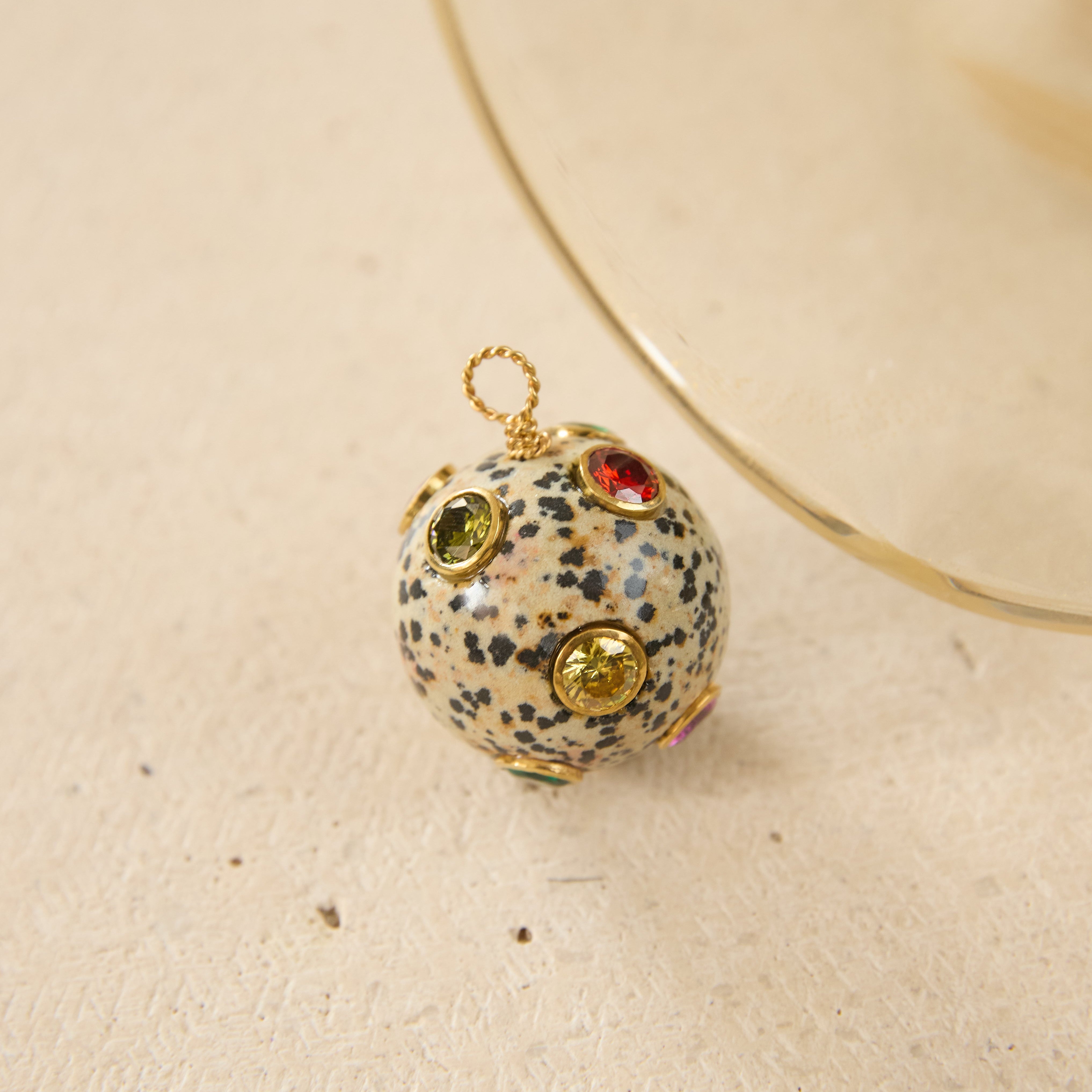 COLGANTE BOLA PIEDRA BLANCA 35MM