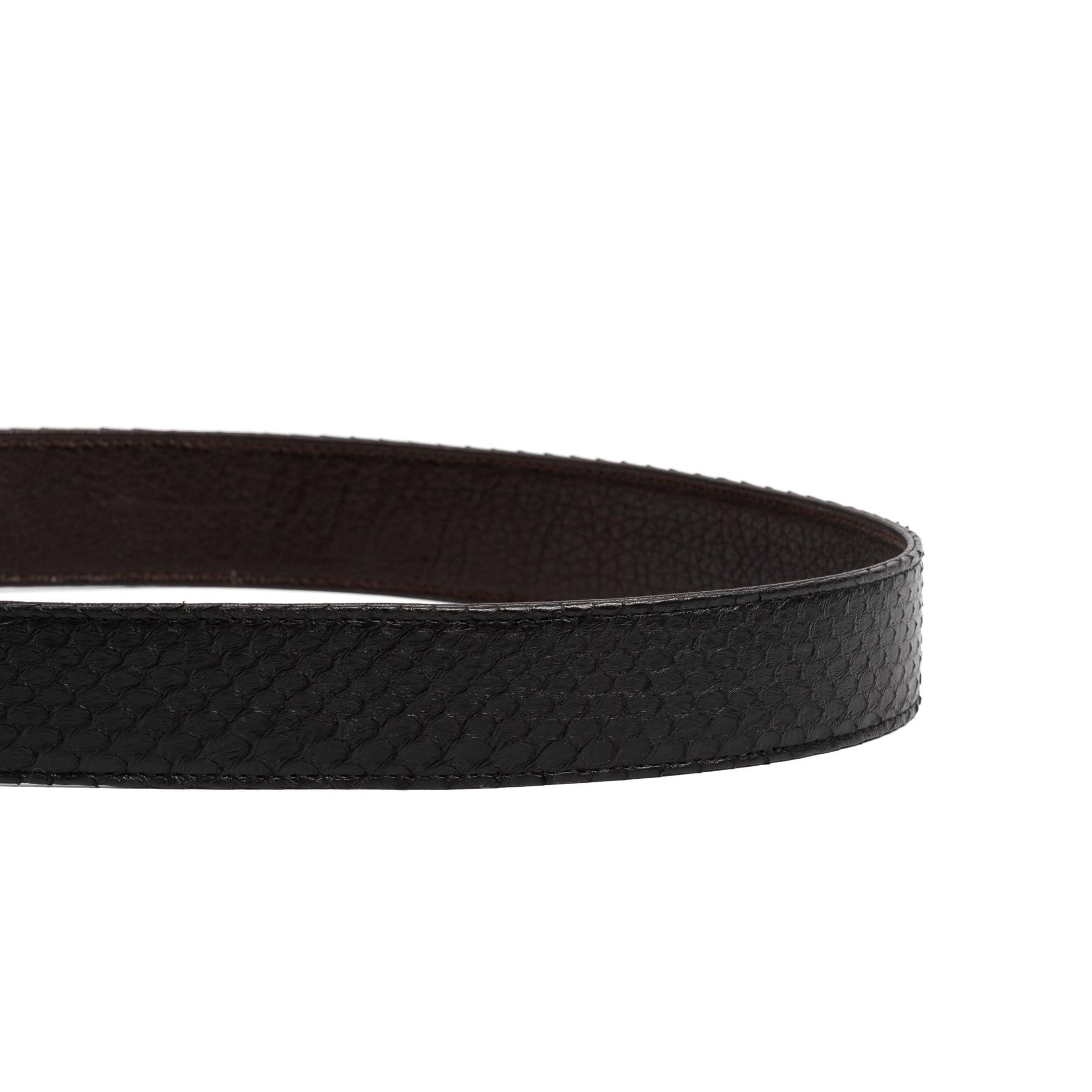 BLACK PYTHON BELT BASIC GOLDEN BUCKLE